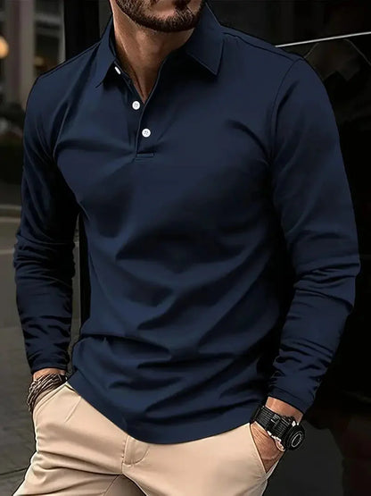 Men's Breathable Sporty Half-Button Polo Shirt