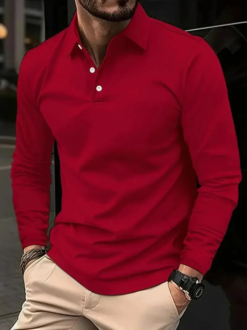 Men's Breathable Sporty Half-Button Polo Shirt