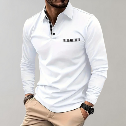 Men's Long-Sleeve Polo Shirt Elegant Design