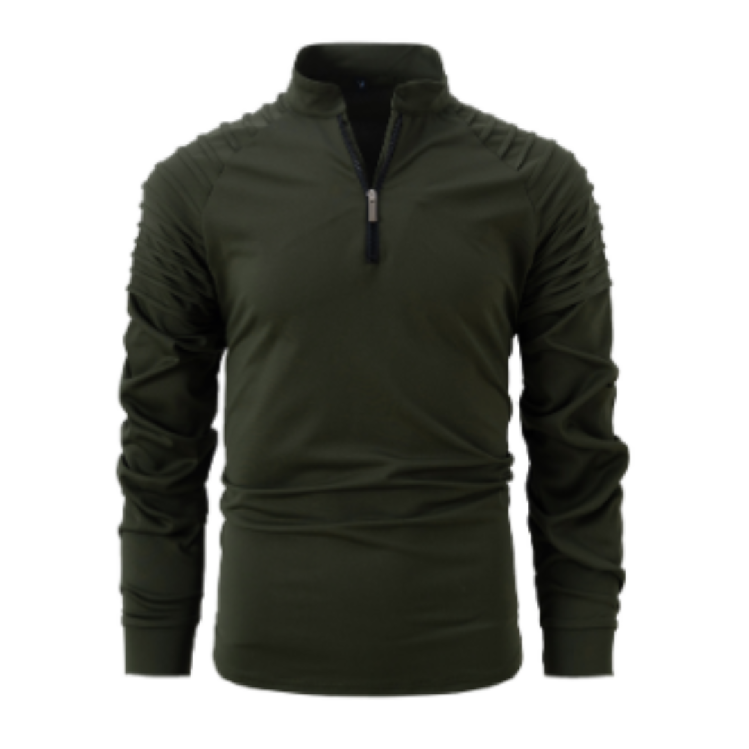 Men's Long-Sleeve Quarter-Zip Solid Pullover