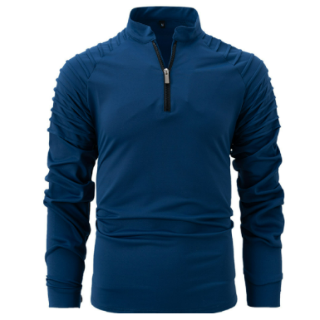 Men's Long-Sleeve Quarter-Zip Solid Pullover