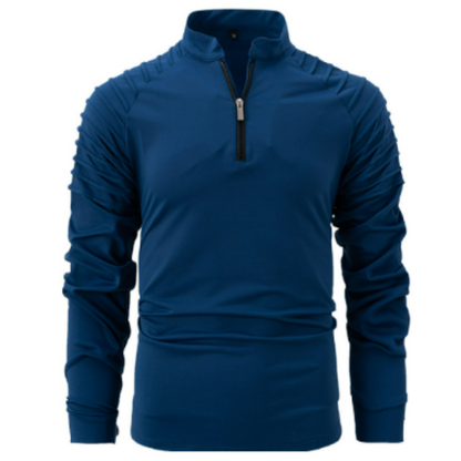 Men's Long-Sleeve Quarter-Zip Solid Pullover