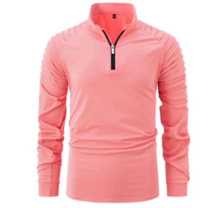 Men's Long-Sleeve Quarter-Zip Solid Pullover