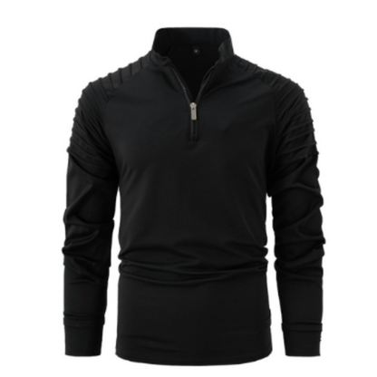 Men's Long-Sleeve Quarter-Zip Solid Pullover