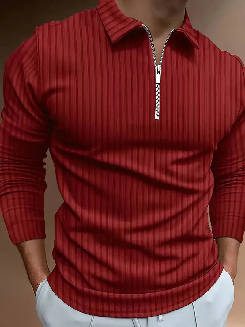 Men's Polo Shirt Slim Fit Stand-Up Collar