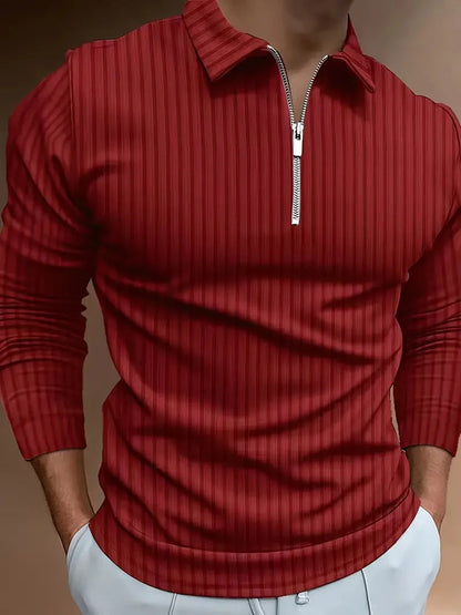 Men's Polo Shirt Slim Fit Stand-Up Collar