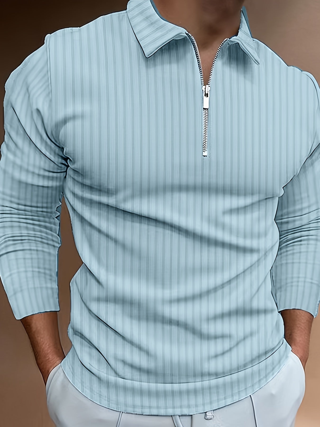 Men's Polo Shirt Slim Fit Stand-Up Collar