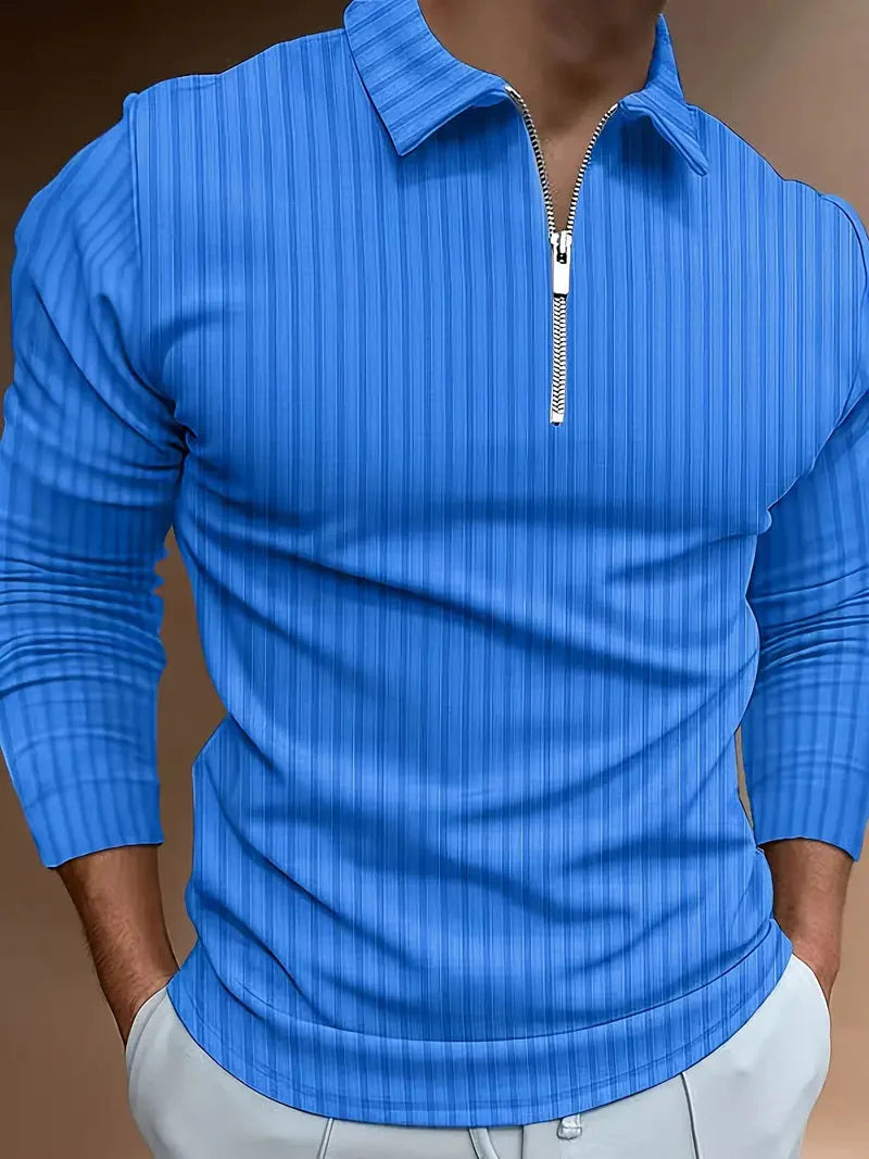Men's Polo Shirt Slim Fit Stand-Up Collar