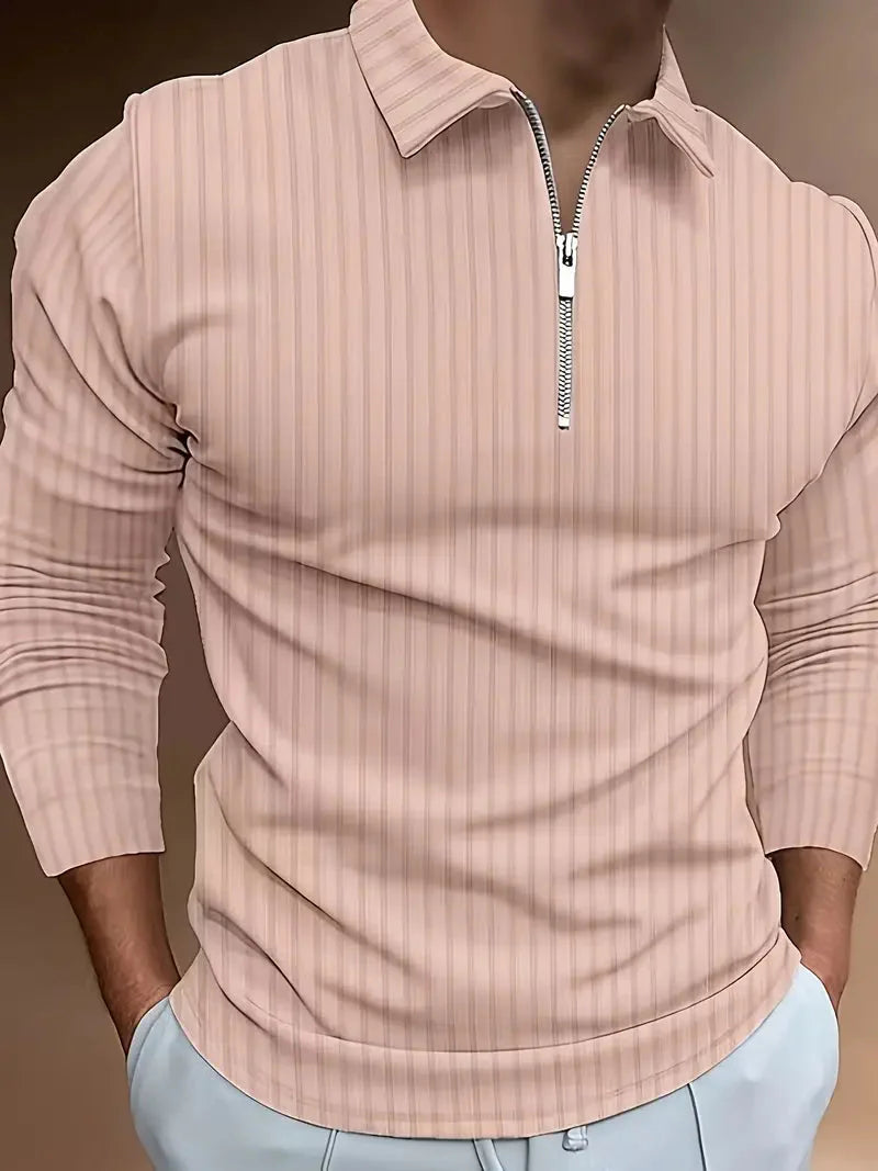Men's Polo Shirt Slim Fit Stand-Up Collar