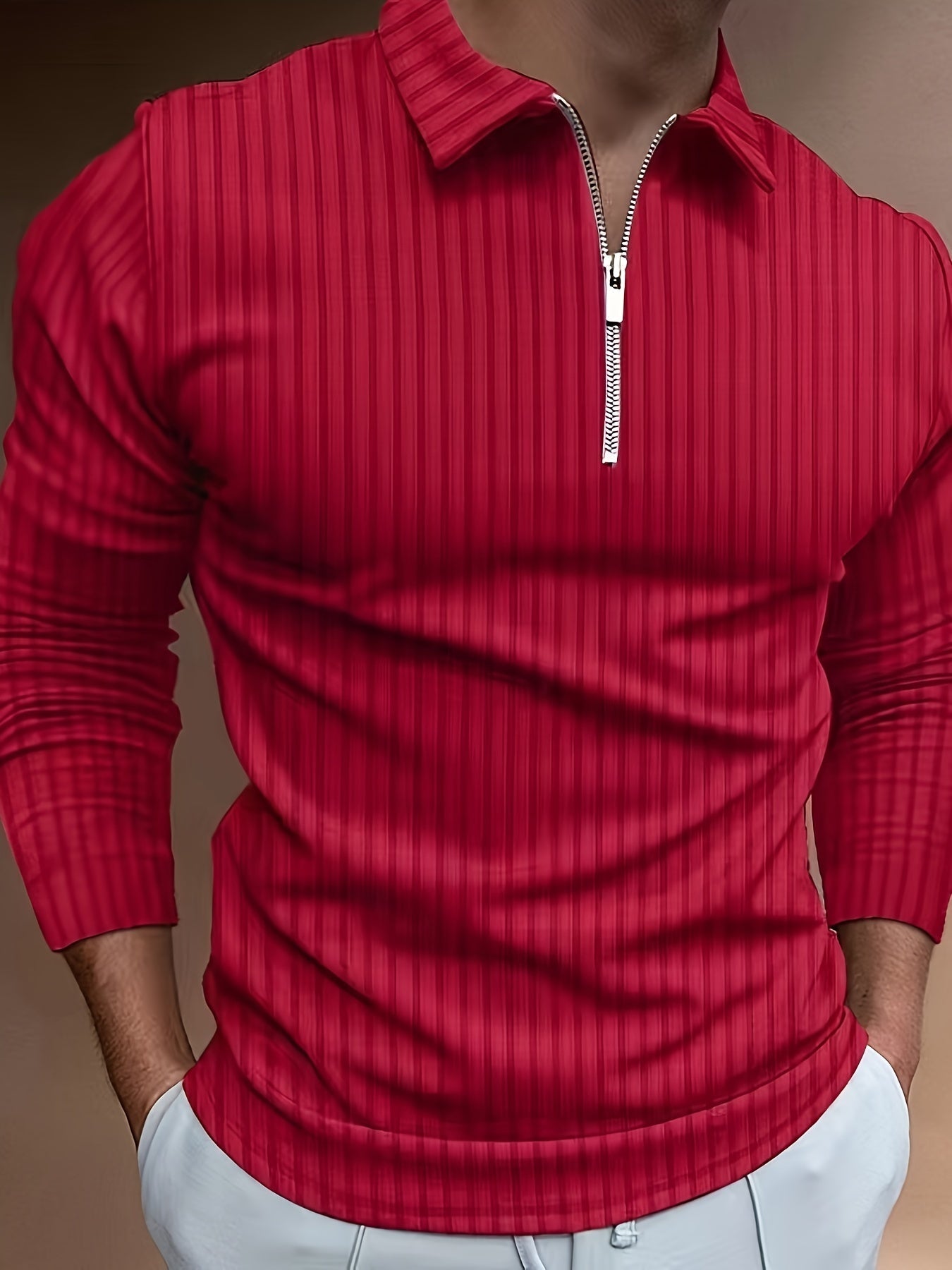 Men's Polo Shirt Slim Fit Stand-Up Collar