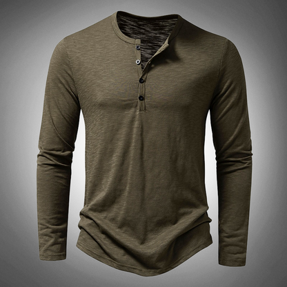 Men's Long-Sleeve Cotton Plain T-Shirt