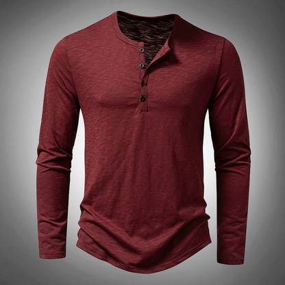 Men's Long-Sleeve Cotton Plain T-Shirt
