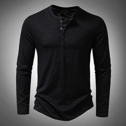 Men's Long-Sleeve Cotton Plain T-Shirt
