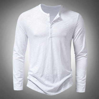 Men's Long-Sleeve Cotton Plain T-Shirt