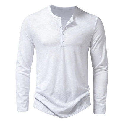 Men's Long Sleeve Solid Henley Shirt