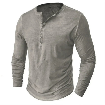 Men's Long-Sleeved Shirt with Buttons