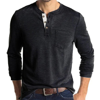 Men's Long Sleeve Basic Crew Neck T-Shirt