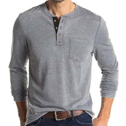Men's Long Sleeve Basic Crew Neck T-Shirt