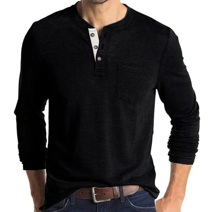 Men's Long Sleeve Basic Crew Neck T-Shirt