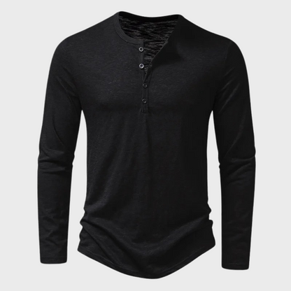 Men's Long-Sleeve Shirt Quarter-Button Modern
