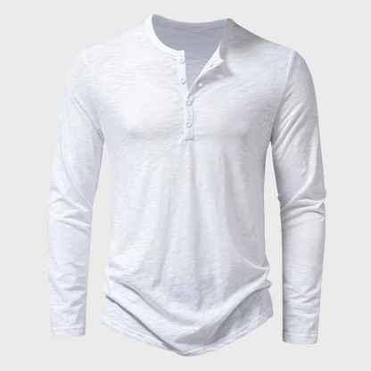 Men's Long-Sleeve Shirt Quarter-Button Modern
