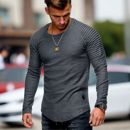 Men's Long Sleeve T-Shirt Casual Crew Neck