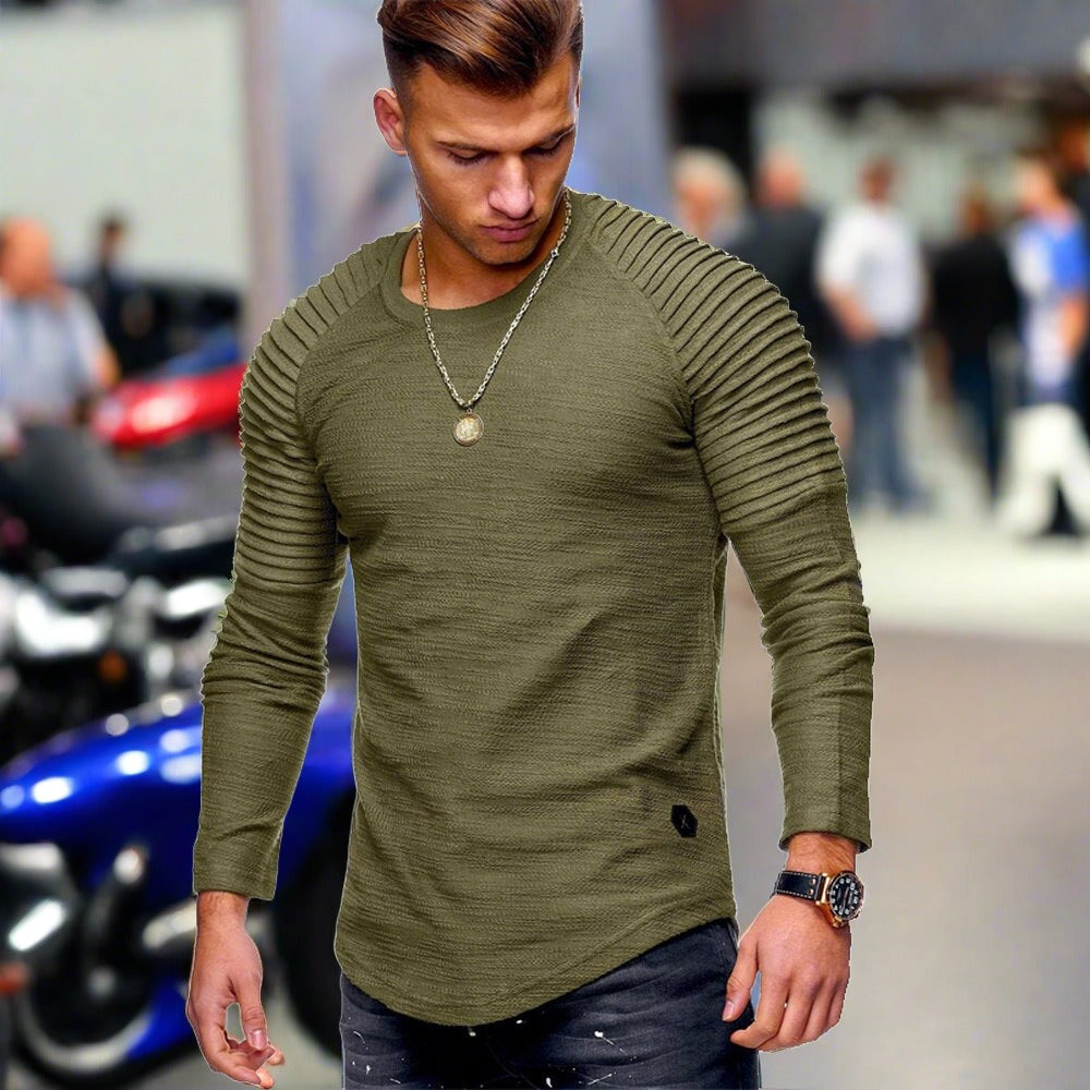 Men's Long Sleeve T-Shirt Casual Crew Neck