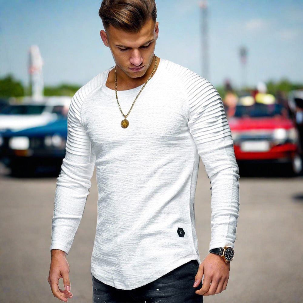 Men's Long Sleeve T-Shirt Casual Crew Neck