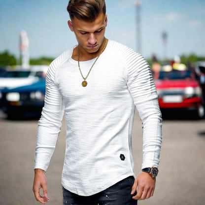 Men's Long Sleeve T-Shirt Casual Crew Neck
