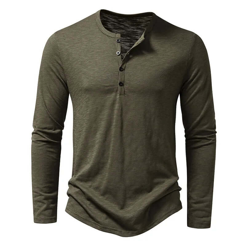 Men's Long Sleeve Casual Quarter Button Shirt