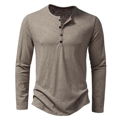 Men's Long Sleeve Casual Quarter Button Shirt