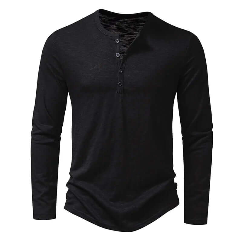 Men's Long Sleeve Casual Quarter Button Shirt