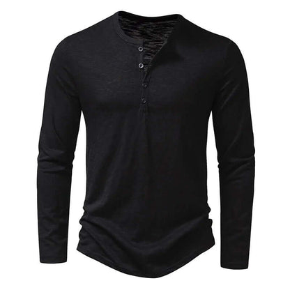 Men's Long Sleeve Casual Quarter Button Shirt