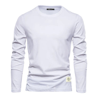 Men's Plain Long Sleeve Round Neck T-Shirt