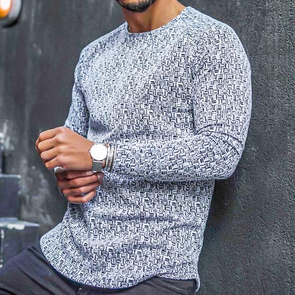 Men's Long-Sleeved Round Neck Sweater
