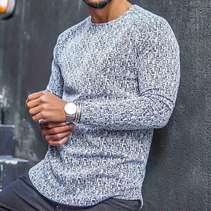 Men's Long-Sleeved Round Neck Sweater