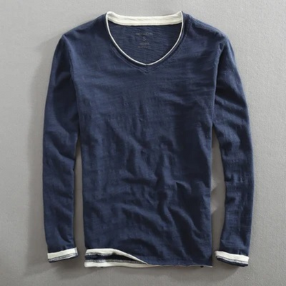 Men's Long-Sleeve V-Neck Modern T-Shirt