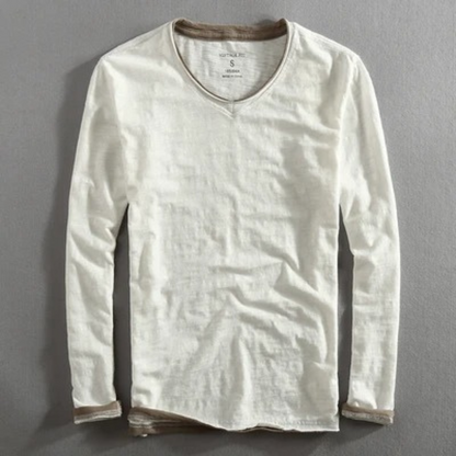 Men's Long-Sleeve V-Neck Modern T-Shirt