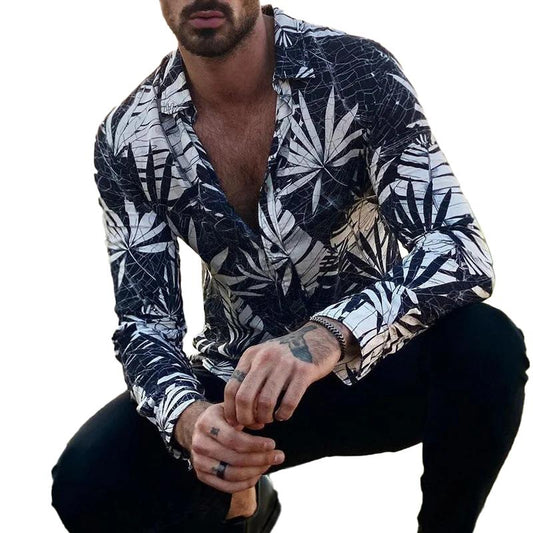 Hawaiihemd Langarm Herren Button-Down - IdealeKleiden