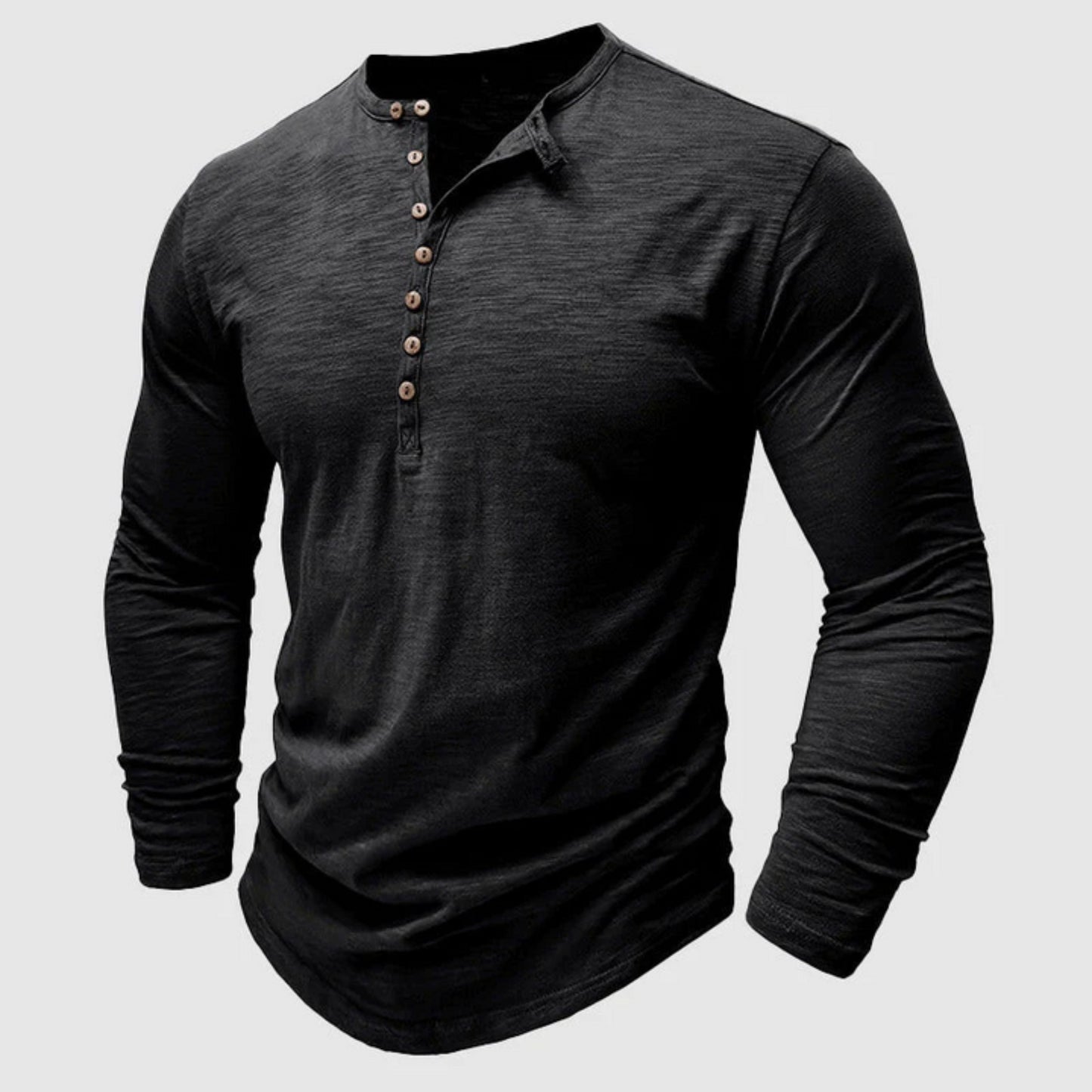 Men's Long-Sleeve T-Shirt Elegant Henley Style