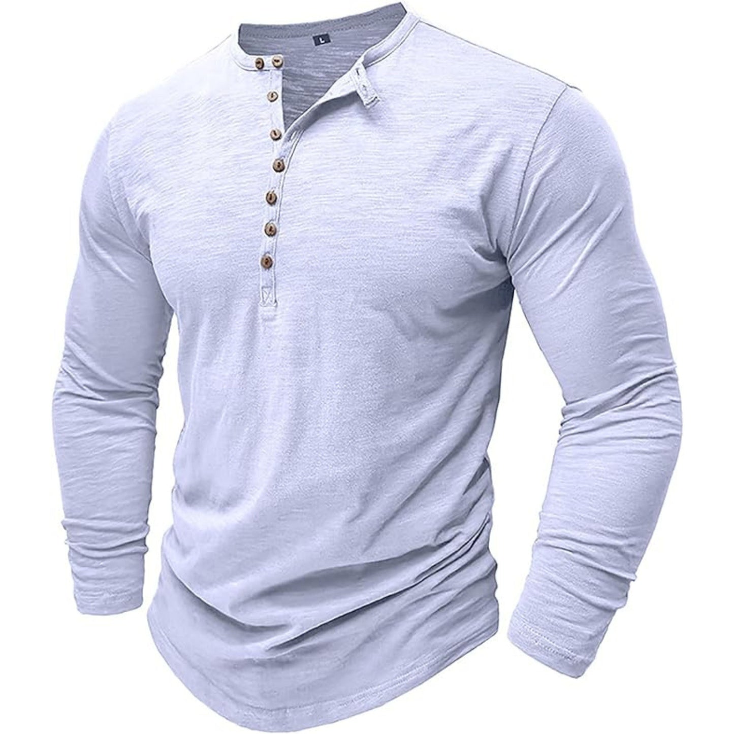 Men's Long-Sleeve T-Shirt Elegant Henley Style