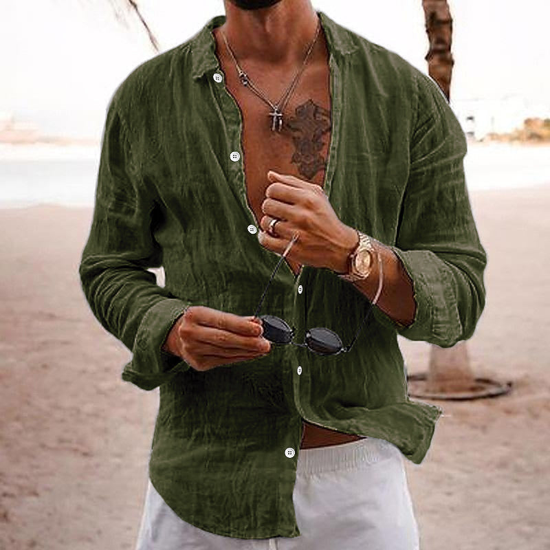 Men's Lightweight Linen Shirt Summer