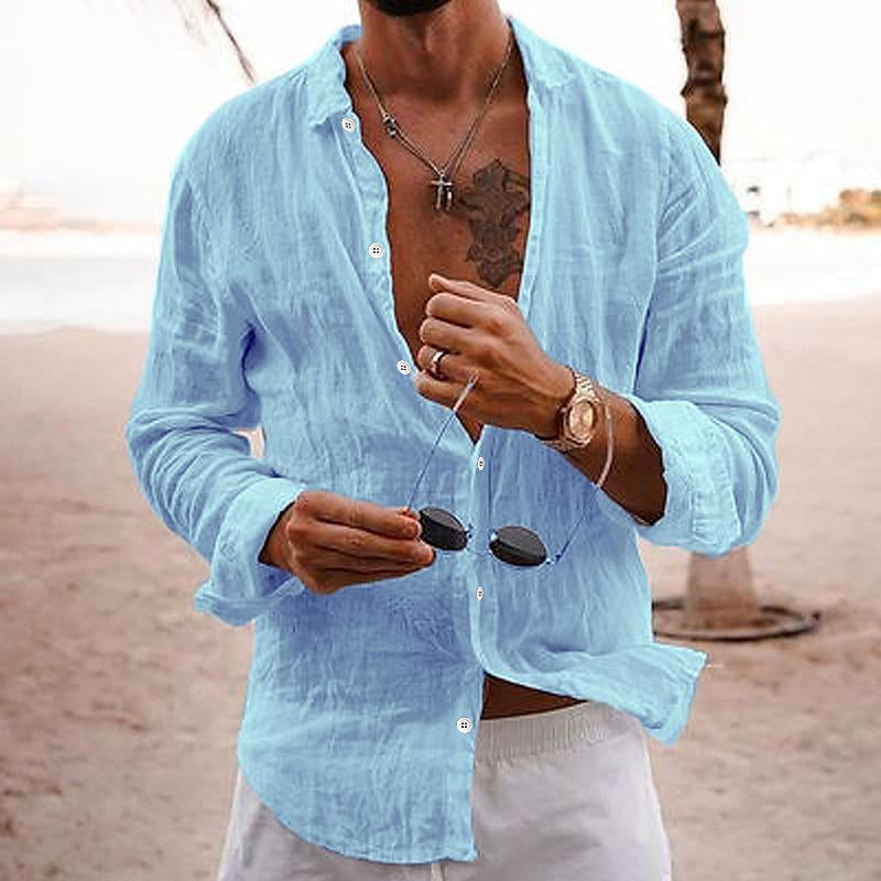 Men's Lightweight Linen Shirt Summer