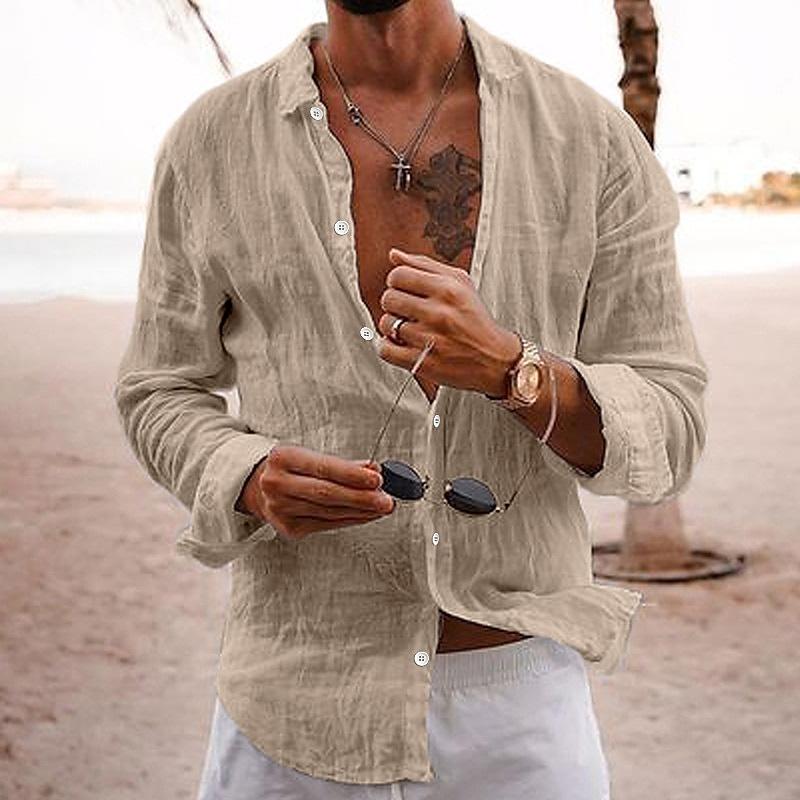 Men's Lightweight Linen Shirt Summer
