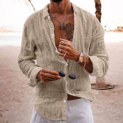Men's Lightweight Linen Shirt Summer