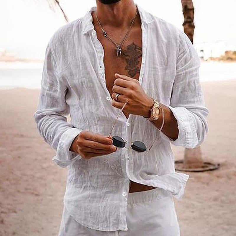 Men's Lightweight Linen Shirt Summer