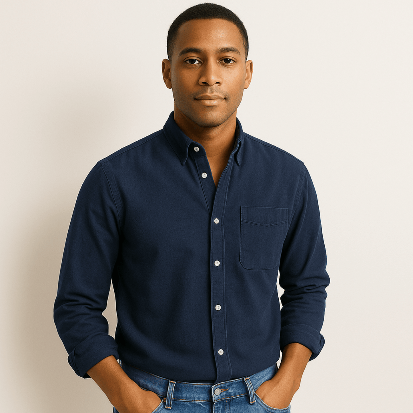 Herren Langarmhemd Klassisch Regular Fit - IdealeKleiden