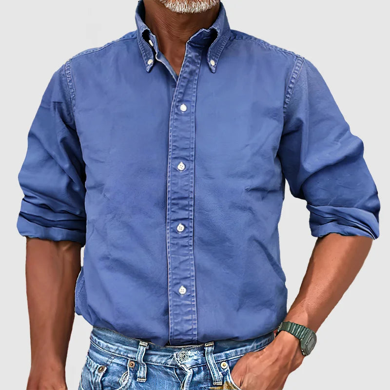 Men's Casual Button-Down Cotton Shirt