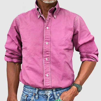 Men's Casual Button-Down Cotton Shirt