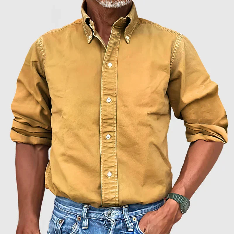 Men's Casual Button-Down Cotton Shirt